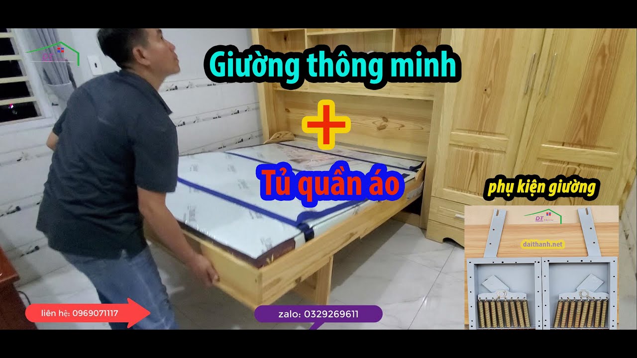 Bản lề giường gấp đa năng & giường đa năng kết hợp tủ quần áo
